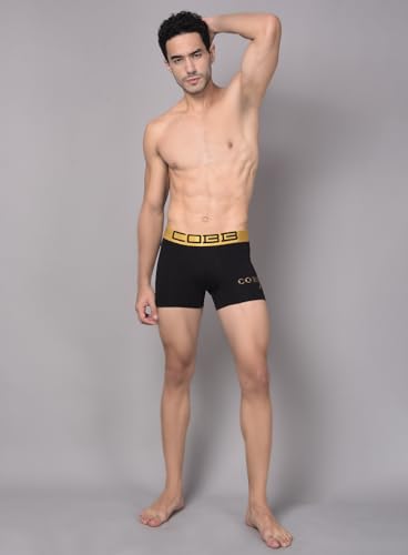 Image of COBB Regular Fit Solid Cotton Premium Trunks for Men Stretchy Fabric, Antibacterial and Microfibre Waistband