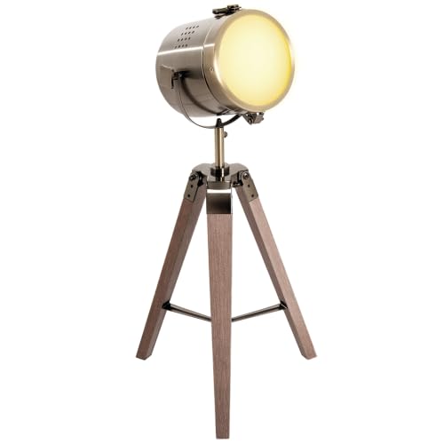Image of HOMCOM Vintage Tripod Table Desk Lamp Tabletop Bedside Light Brass