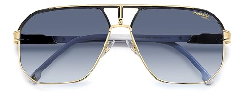 Carrera Men's Casual Pilot Sunglasses, Black Gold/Blue Shaded, 62/14/1454
