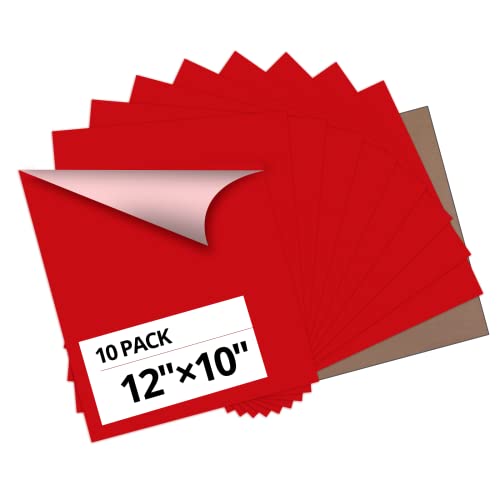 HTVRONT Red Heat Transfer Vinyl Bundle - 10 Pack 12 x 10 HTV Vinyl for T-Shirt Red Iron on Vinyl for All Cutting Machine or Heat Press Machine