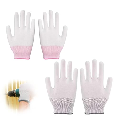 2 Pièces Gants Résistants à la Chaleur, Professionnels Anti-Chaleur Gants Thermiques, Gants Contre la Chaleur pour Fer à Friser à Lisser et à Boucler Salon Cuisson Grillades Four (Gris Rose)