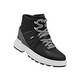 Kizik Sierra Slip On Boots for Women: Durable Rubber Soles for Any Terrain, Winter Snow, Hiking, or Urban Daily Wear - Black/White W9