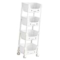 Colcolo Carrello portaoggetti a 4 Ripiani con Ruote, profondità 31x21x98 cm, per l'organizzazione della casa