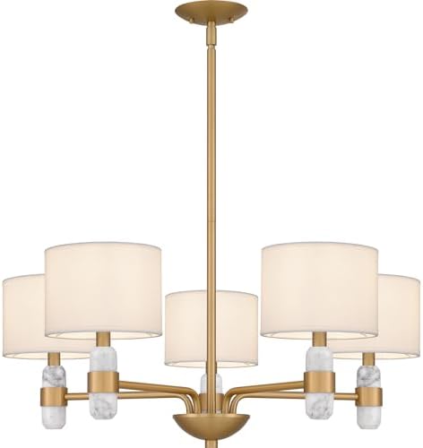 Quoizel Kimberly 5-Light Brushed Weathered Brass Chandelier