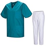 misemiya - uniformi unisex set camice – uniforme medica con maglia e pantaloni uniformi mediche camice uniformi sanitarie 817-8312-blanco - 5xl, verde 3b