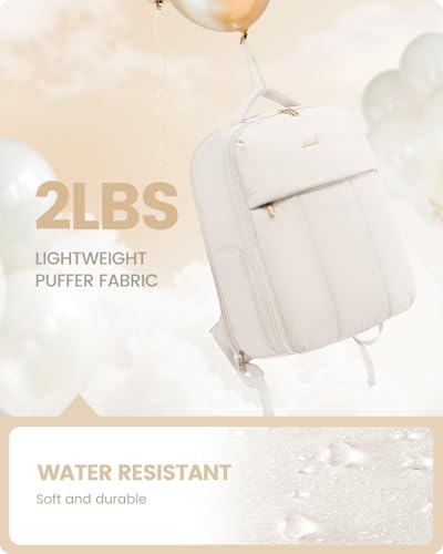 LOVEVOOK Travel Backpack for Women with Shoe Compartment, Puffer Carry on Backpack Flight Approved 40L Personal Item Travel Bag Fits 17inch Laptop, Waterproof Lightweight Bags with 3 Packing Cubes3