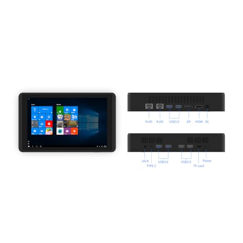 Image of T8 pro Mini PC with 8inch Touch Screen Dual LAN Ports WiFi 6 BT 5.2 N95 Windows11 Pro DDR4 8G RAM 256G HDD DP Port HDMI 4*USB3.0 Type-C
