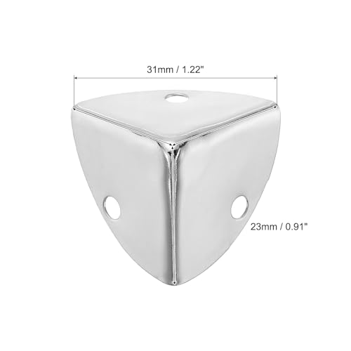 Image of uxcell 8 Pcs Decorative Box Corner Cover, 23mm Metal Edge Guard, Furniture Corner Edges Protector with Screws, Silver