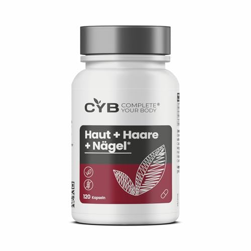 CYB Haut Haare Nägel Kapseln – Mit Vitamin C, B1, B2, B12, Biotin, Folsäure, Niacin, Pantothensäure, Kupfer & Zink – Hochdosierte Formel für Haut, Haare & Nägel – 120 Kapseln