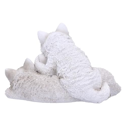 Nemesis Now Sleepy Wolf Pups Figurine 14cm, Resin, White, Three Baby Wolves Figure, White Wolves Trio Ornament - Image 4