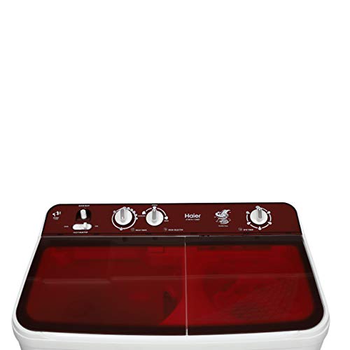Image of Haier 7.6 kg Semi-Automatic Top Loading Washing Machine (HTW76-1159BT, Red)