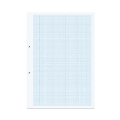 RHINO A4 Loose Leaf Graph Paper, 500 Sheets / 1000 Page, 10mm Graph Ruling, Hole Punched, School & Office Stationery Supplies