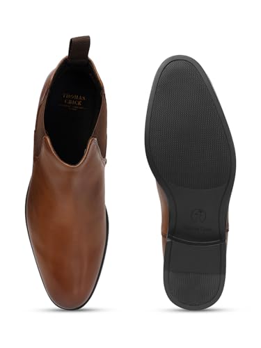 Thomas Crick Chelsea Leather Slip-On Boots Brown Tan - Image 5
