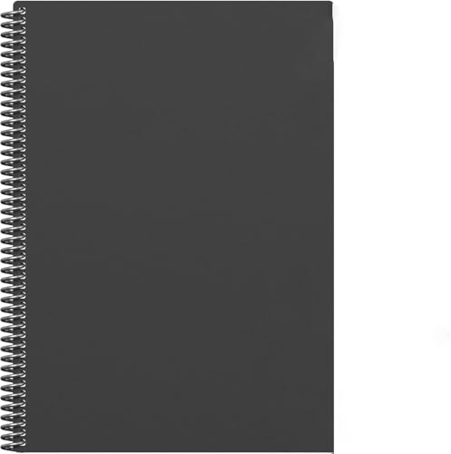 TZZRMO Cuaderno reutilizable, bloc de notas A4 con 1 bolígrafo borrable y 1 paño de microfibra, bloc de notas en espiral sostenible y respetuoso con el medio ambiente, Executive A4 - Negro