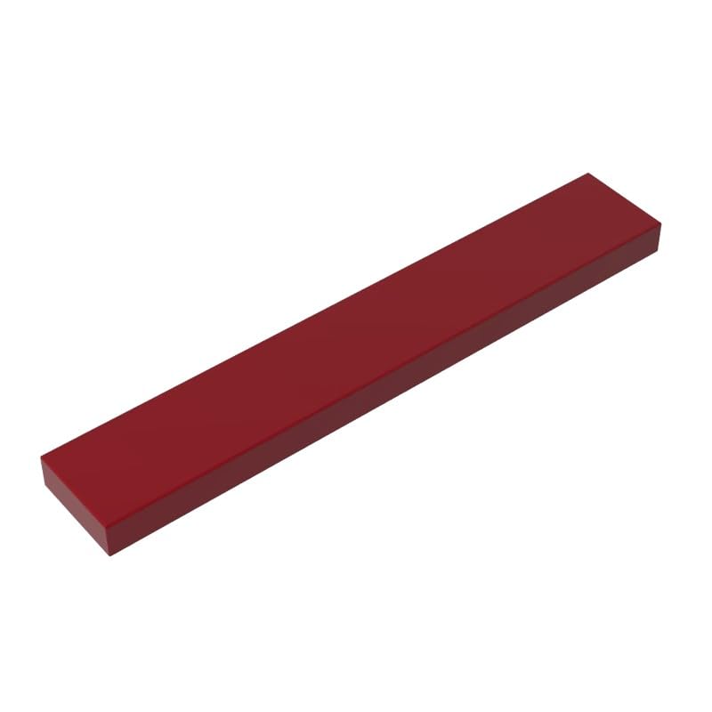 XYEIUGO 6636 Foundation Plate Tile 1x6 with Groove, Dark Red, 50 PCS — image 1
