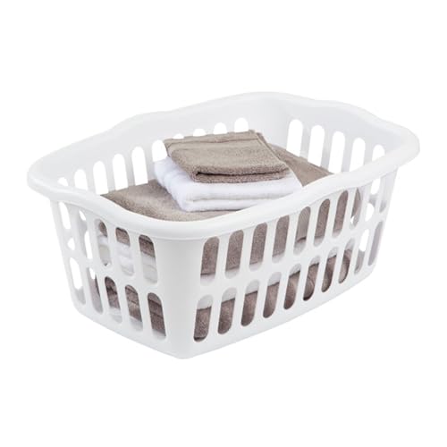 Sterilite 12-Pack Rectangular Laundry Basket, Plastic Clothes Hamper, 1.5 Bushel, White - Dirty Clothing Storage Organizer with Handles for Bedroom, Bathroom, and Closet by Sterilite - Image 9