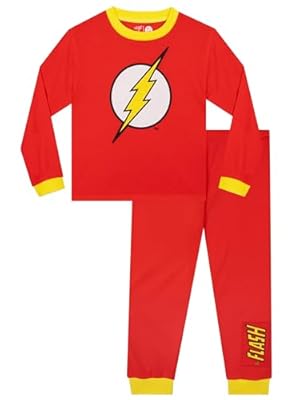 DC Comics The Flash Pijama para niño de Manga Larga, Conjunto de Pijama de superhéroe para niños 8-9 Años | Ya disponible en tu tienda friki favorita! En mundofriki.es!