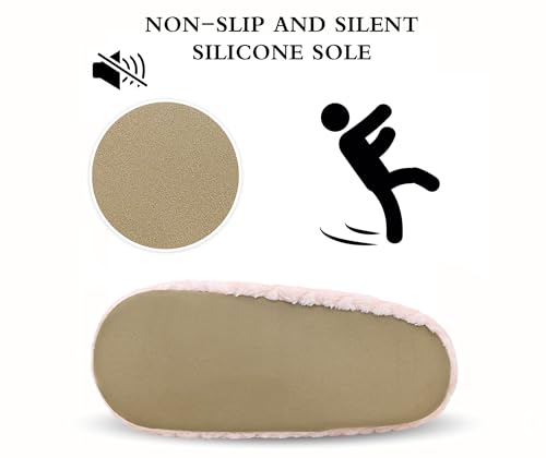 Image of Keyela Women's Ballerina Slippers,Non-Slip Bedroom Slippers Socks | Soft fuzzy slipper socks for ladies Indoor home slippers Cozy sock slippers Ballet Slippers
