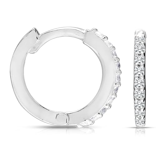 Image of TRUESILVER ACPL 925 Sterling Silver Hoop Earrings | Huggie Hoop Earrings for Women & Men | Classic Everyday Unisex Fashion Jewelry
