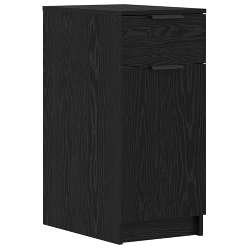 Bureau avec porte chêne noir bois d'ingénierie table de travail informatique 133cm - 7