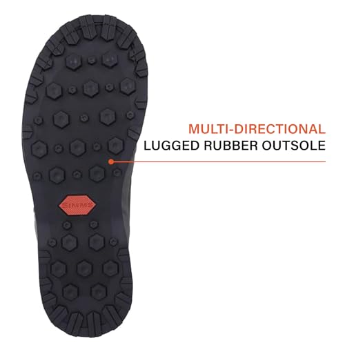 Simms Tributary Rubber Sole Wading Boots for Men and Women - Rugged Fishing Shoes with Ankle Support and Traction Control - Basalt - 8