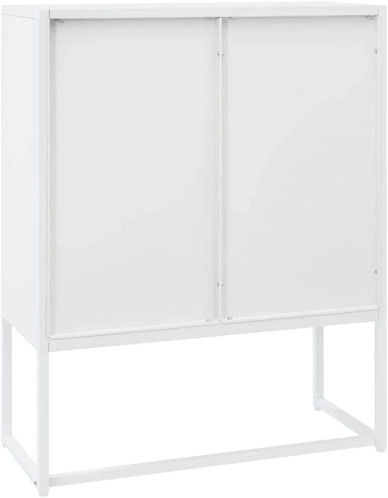 Highboard White,Bookcase Cabinet,School Storage Cabinet,File Cabinet,Standing Cabinet,Multi-Function Cabinet,Industrial Modern Style,for Office,Home,School,Studies,31.5"x13.8"x39.4" Steel