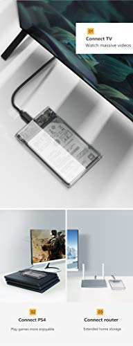 capa transparente para hd externo, caixa para disco rígido ssd, usb 3.0, estojo para hdd/compartimen