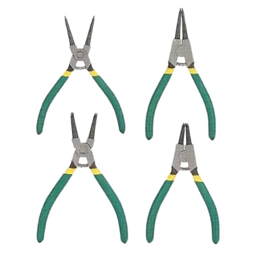 Bohany Juego de alicates para anillos de seguridad, Juego de alicates para anillos elásticos internos con mandíbula recta | Puntas para alicates de mordaza doblada para trabajos pesados, pinzas