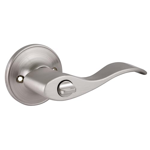 Image of Design House Springdale Keyed Entry Door Lever, Satin Nickel | Surface, Transitional, Brass, Hardware, 700500
