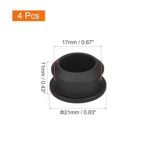 Image of MECCANIXITY Silicone Snap in Locking Hole Plugs,Rubber Panel Seal Cover Flush Type Panel Round for Kitchen Rubber Bulkheads Waterproof Sealing Plugs 17mm /0.67 Inch Diameter Black,Pack of 4
