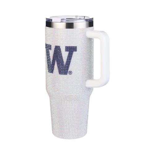 Image of The Memory Company Officially Licensed 40oz White Bling Game Day Tumbler, University of Washington