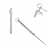 Portable Titanium Toothpick, Multi-Functional Reusable Stainless Steel Toothpick for Camping, Hiking, Travel & Home - Extendable, Waterproof, Rust-Proof, Easy Clean Dental Pick & Fruit Pick (Silver)