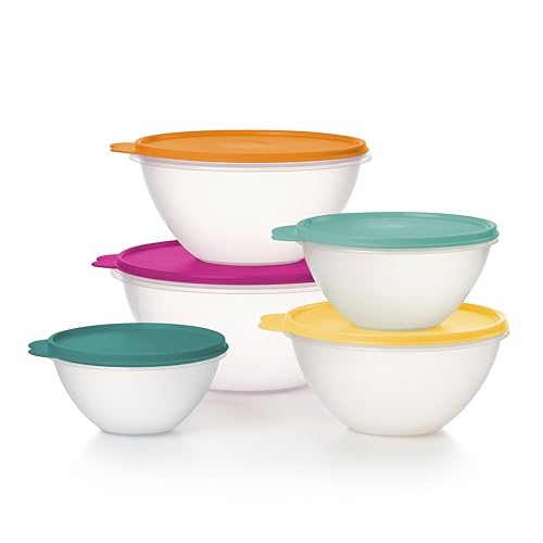Tupperware Heritage Wonderlier 10 Piece Food Storage Bowl Set in Fauna Colors - Dishwasher Safe & BPA Free - (5 Containers + 5 Lids)