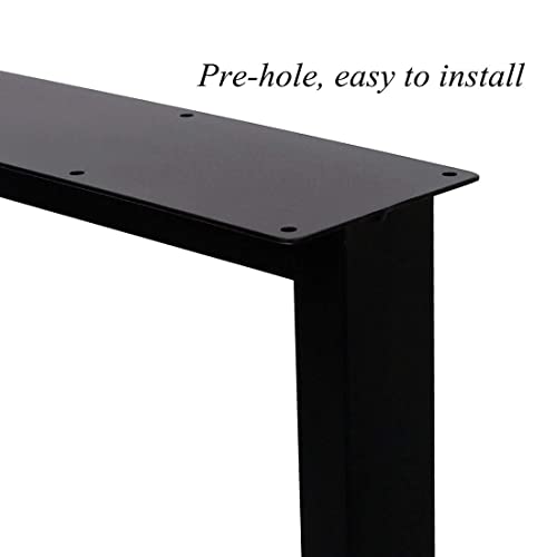 DR.IRON Metal Black Table Legs 28''H*24''W, Heavy Duty Desk Legs for Dinning, Coffee, Kitchen Table (Without Boards), Set of 2
