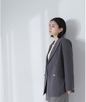 Amazon | リネンライクダブルブレストボクシージャケット | コート