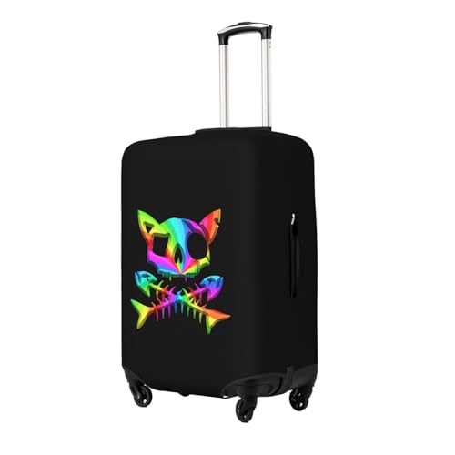 Pirate Cat Skull and Crossbone Travel Luggage Cover Suitable for 18-32 Inch luggage2