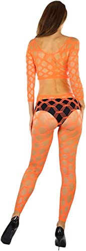 Image of ToBeInStyle Women's Spandex Multi Net Fishnet Set Rave Novelty Party Crop Top & Tights