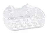 Bath Bliss Soap Dish, Suction Cup, Basket for Shower, Bathroom, Kitchen, Organizer, Storage Holder, Strong Grip, Clear, 5 x 3.75 x 1 inches (Appearance May Vary)