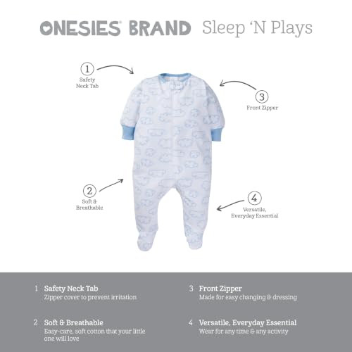 Image of ONESIES Brand Baby Boys Sleepers 4-Pack Footies and Toddler Set