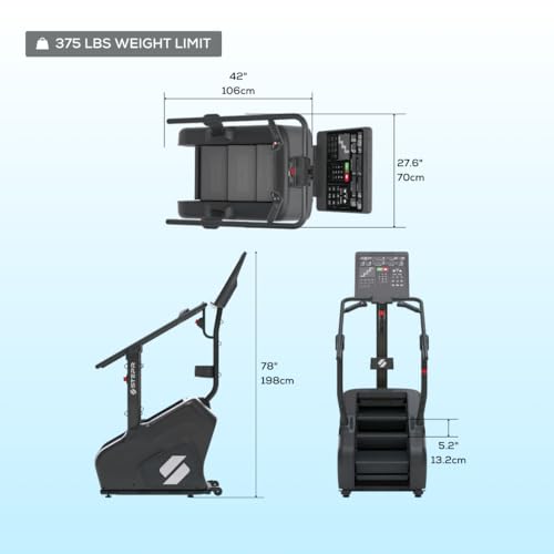 Image of STEPR Classic Stair Master with Get on & Go Console | For Home Use, 140 SPM, 5.2 inch Step Height, 375 lb Capacity Stair Stepper Machine