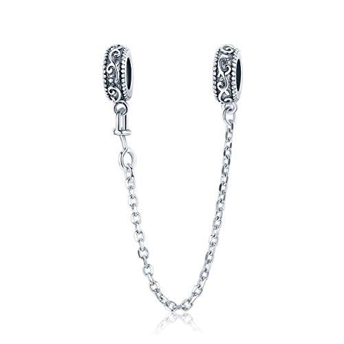Chaîne de sécurité cœur en argent pour bracelet à breloques féminin