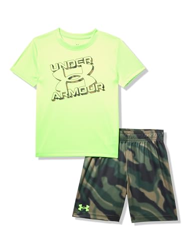 Image of Under Armour Boys' 2-piece Short Sleeve Graphic T-Shirt and Shorts Set, Lightweight & Breathable