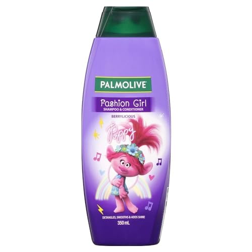 Palmolive Kids Fashion Girl 2 in 1 Hair Shampoo and Conditioner, 350mL, Detangles, Smooths and Adds Shine, Trolls, Berrylicious, 1529665