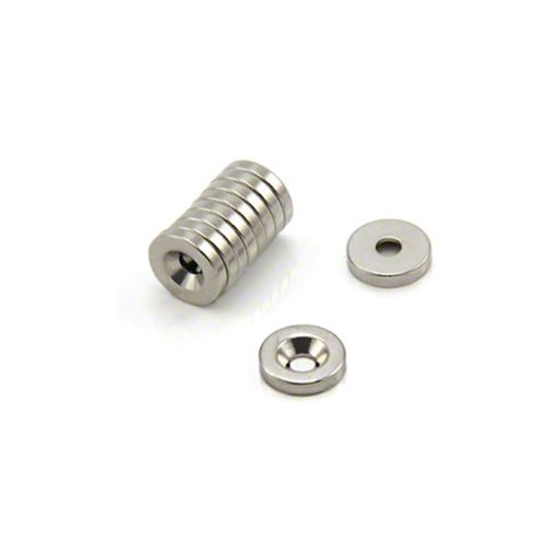 N42 Neodymium Countersunk Magnets & Screws Pack for Arts, Crafts, Furniture Fixings, DIY, Hobbies and Science - 10mm dia x 2mm thick x 3mm c/sink - 1.2kg Pull - North - Pack of 400