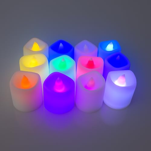 Image of K D 24 Pcs LED Multi Tea Light Candles | Flameless & Smokeless | Decorative Acrylic Candle Home Decor, Deepawali, Diwali Decor, Navratri, Gifting, Festival Decoration (Candle Multi Pack of 24)