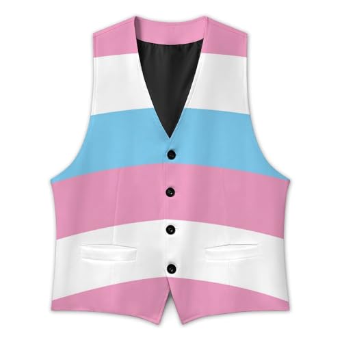 Bigender Pride Flag Men's Suit Vest Slim Fit V-Ncek Waistcoat Business Casual Vest3