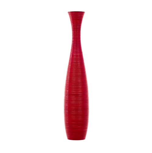Image of Leewadee Large Floor Vase 41 inches Mango Wood for Pampas Grass, Dried Flowers