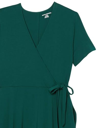 Image of Amazon Essentials Women's Short Sleeve Faux-Wrap V Neck Dress
