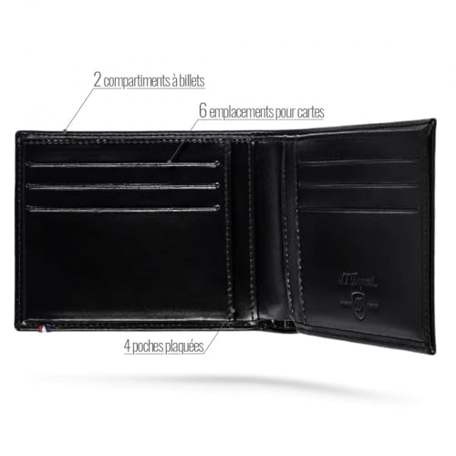S.T Dupont D-180002 6 Credit Cards and ID Papers Billfold Wallet - Black2