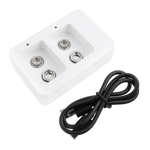 Create Idea 9V Battery Charger, Dual Slot, Quick Charger with LED Indicators for 9V Ni-MH/Ni-CD & 8.4V Li-ion Batteries